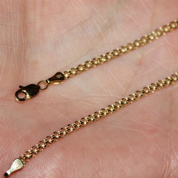 Solid 14K yellow gold marked 14K 7inch thick clasp Bracelet - Picture 2 of 4